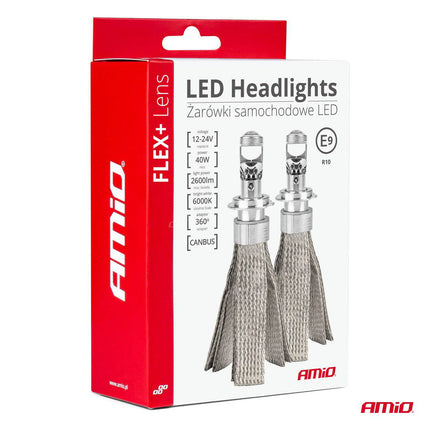 AMiO LED Koplampen FLEX+ Serie H7/H18 Lens Dimlichten Wit - VCTparts.nl