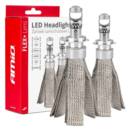 AMiO LED Koplampen FLEX+ Serie H7/H18 Lens Dimlichten Wit - VCTparts.nl