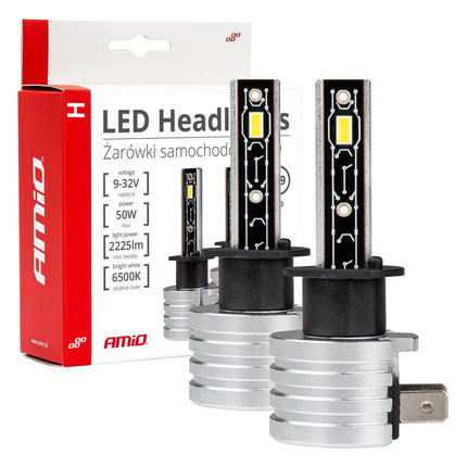 AMiO LED Koplampen H-mini Serie H1 Dimlichten Wit - VCTparts.nl