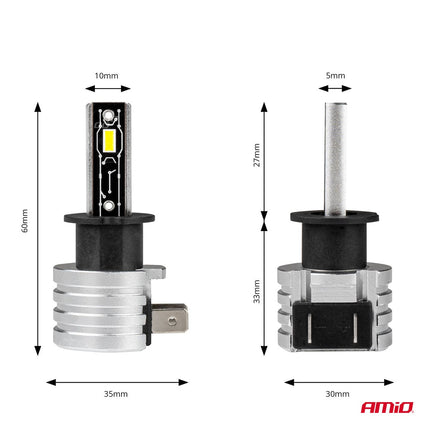 AMiO LED Koplampen H-mini-serie H3 Dimlichten Wit - VCTparts.nl