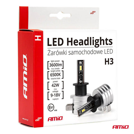 AMiO LED Koplampen H-mini-serie H3 Dimlichten Wit - VCTparts.nl