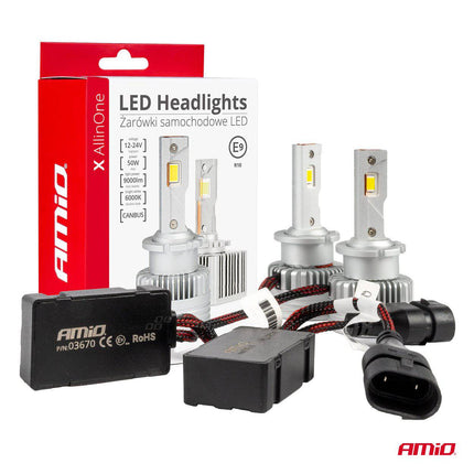 AMiO LED Koplampen X AllinOne-serie D2S D2R D4S D4R canbus 6000K Dimlichten Wit - VCTparts.nl