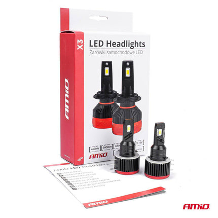 AMiO LED Koplampen X3-serie H15 Dimlichten Wit - VCTparts.nl