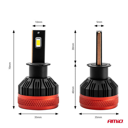 AMiO LED Koplampen X3-serie H3 Dimlichten Wit - VCTparts.nl