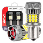 AMiO LED-LAMPEN CANBUS PRO-serie 1156 BA15S P21W R10W R5W 36x3030 SMD VENTILATOR Wit 12V/24V - VCTparts.nl