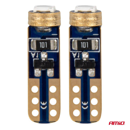 AMiO LED-LAMPEN STANDAARD Blauw T5 12V 3030 1LED HP Zonder Polariteit - VCTparts.nl