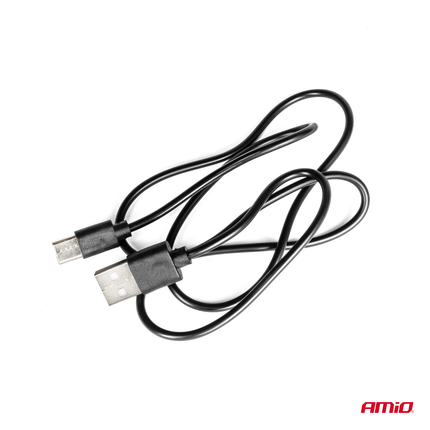 AMiO LED Nood Zoeklicht Handlamp met Geïntegreerde Oplaadbare Batterij 400LM Zwart-Rood - VCTparts.nl