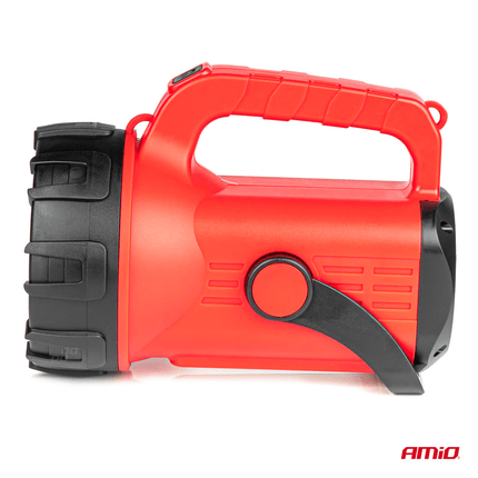 AMiO LED Nood Zoeklicht Handlamp met Geïntegreerde Oplaadbare Batterij 400LM Zwart-Rood - VCTparts.nl