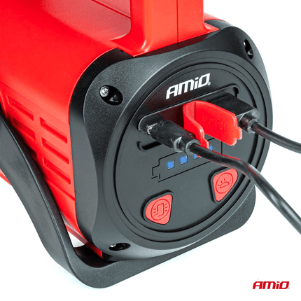 AMiO LED Nood Zoeklicht Handlamp met Geïntegreerde Oplaadbare Batterij 400LM Zwart-Rood - VCTparts.nl