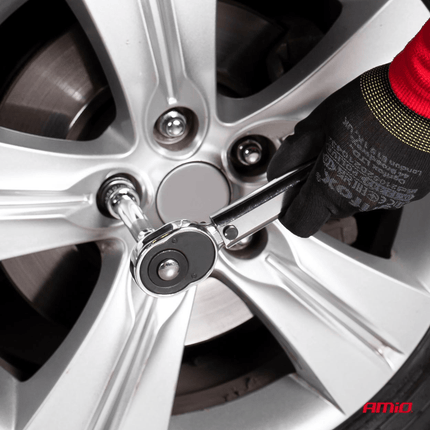 AMiO Momentsleutel 17/19/21 mm 40-210 Nm Wielmoersleutel Universeel met Koppelstuken en Koffer [Wielbout Sleutel - Gereedschap] - VCTparts.nl