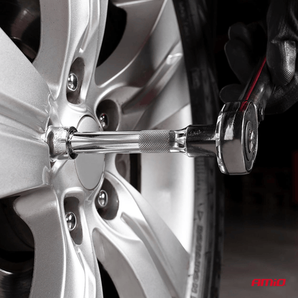 AMiO Momentsleutel 17/19/21 mm 40-210 Nm Wielmoersleutel Universeel met Koppelstuken en Koffer [Wielbout Sleutel - Gereedschap] - VCTparts.nl