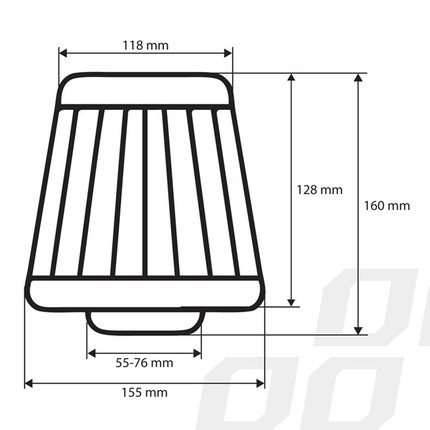 AMiO Open Luchtfilter Sport Filter met Cold Air Intake & 3 Adapters Rood - VCTparts.nl