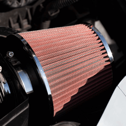 AMiO Open Luchtfilter Sport Filter met Cold Air Intake & 3 Adapters Rood - VCTparts.nl