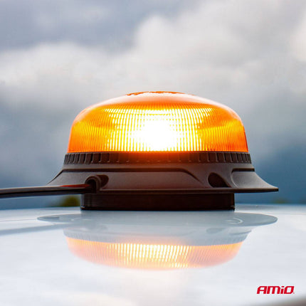AMiO Oranje LED Zwaailicht Noodverlichting met Magneet 18LED 12/24V - VCTparts.nl