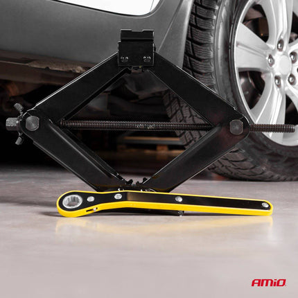 AMiO Schaarkrik met Ratel Handslinger Zwart - 2 Ton met Handschoenen - VCTparts.nl