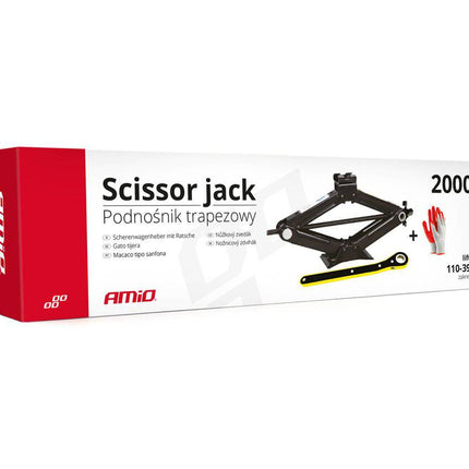 AMiO Schaarkrik met Ratel Handslinger Zwart - 2 Ton met Handschoenen - VCTparts.nl