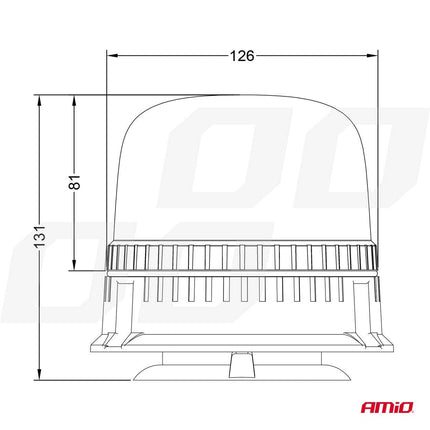 AMiO Stroboscoop Zwaailicht Waarschuwingslamp W25M Magnetisch 12/24V IP66 Oranje R65 R10 - VCTparts.nl
