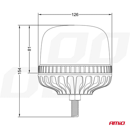 AMiO Stroboscoop Zwaailicht Waarschuwingslamp W25sb Enkele Bout R65 R10 24LED 12/24V IP66 Oranje - VCTparts.nl