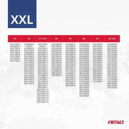AMiO Textiele Sneeuwkettingen/Sneeuwsokken voor Autobanden XXL - EN16662-1 / Önorm V5121 Rood (2 stuks) - VCTparts.nl