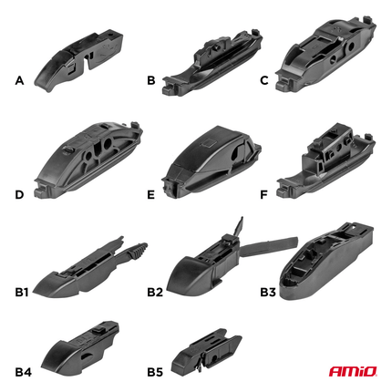 AMiO Universele Hybride Ruitenwisserblad 24" (600mm) Multiconnect  - 11 Adapters - VCTparts.nl