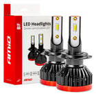 AMiO AMiO Dimlicht LED H7/H18 Koplampen 6000k Wit met Ventilator (set) [Witte koplampen - Witte Dimlichten] AMiO 1