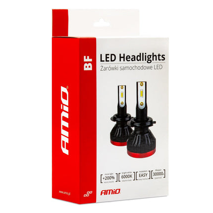 AMiO AMiO Dimlicht LED H7/H18 Koplampen 6000k Wit met Ventilator (set) [Witte koplampen - Witte Dimlichten] AMiO 12