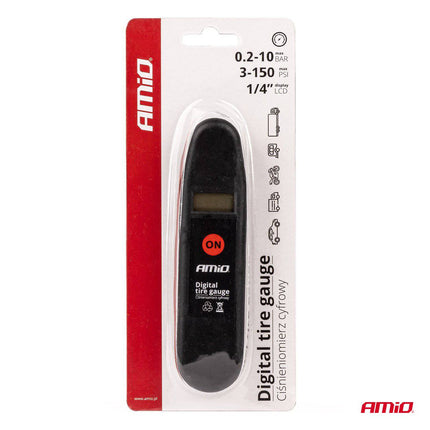 AMiO AMiO Drukmeter 10 Bar 3 - 150 PSI Bandenspanningsmeter Ventieldruk Meetsysteem AMiO 2