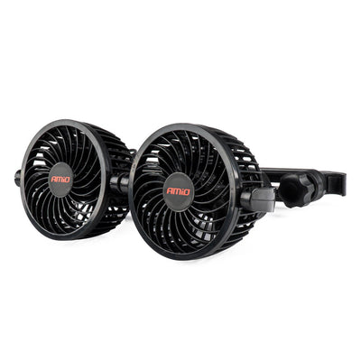 AMIO -Doppel -Autoventilator für die Kopfstütze mit USBOPLALE -Schwarz (5x10 cm) 12V