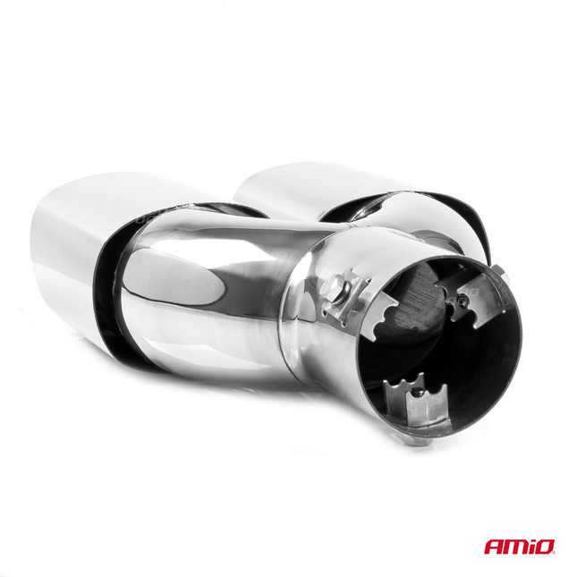 AMiO AMiO Dubbele Uitlaat Chrome Recht 42 - 62mm Kopstuk / Eindstuk Vierkant [Uitlaat Sierstuk - Uitlaat Tuning - Uitlaat Koppelstuk] AMiO 5