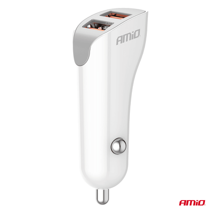 AMiO AMiO Dubbele USB - A Autolader Telefoon 2.1A 12/24V Wit AMiO 5