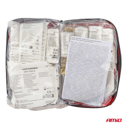 AMiO EHBO-kit in Soft Case DIN 13164 met Beademingsmasker - Compacte Verbandtas voor Auto AMiO 7