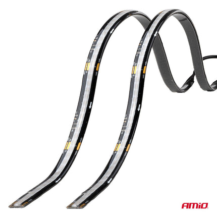 AMiO Flexible LED Strips RGB 12V – Set van 2x30cm met Afstandsbediening Controller – Decoratieve Interieur en Exterieur Verlichting voor Auto - VCTparts.nl