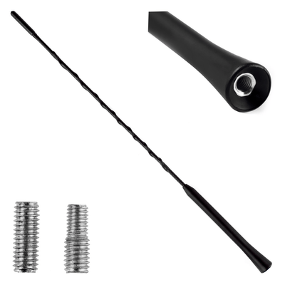 AMIO FM/AM Car Antenna Mini Universal mit 5/6 -mm -Adapter schwarz (41 cm)