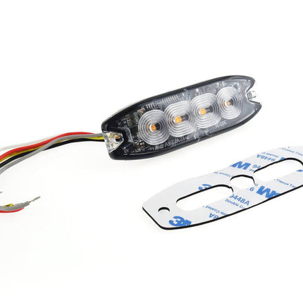 AMiO AMiO Grillflitser Strobe Zwaailicht Functies Amber Geel 4x3W LED R65 R10 12V 24V IP67 (set) Combideal 7