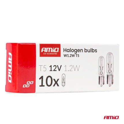 AMiO Halogeenlampen T5 12V 1.2W W2x4.6d Wit – 10 Stuks Doos - VCTparts.nl