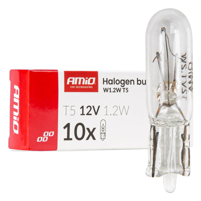 AMiO Halogeenlampen T5 12V 1.2W W2x4.6d Wit – 10 Stuks Doos - VCTparts.nl