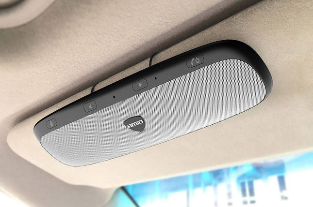 AMiO Hands - free Bluetooth Auto Carkit Speaker met QC 3.0 USB Lader Grijs - VCTparts.nl