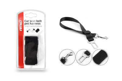 Amio Hunde / Pet -Gürtel -Autogürtel mit Clip für Gürtelschwarz [Hunde - Katzen - Kaninchen - Weasel]