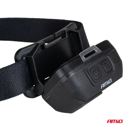 AMiO Hoofdlamp LED XPG+COB 1800mAh met Bewegingssensor - USB Oplaadbaar en Verstelbare Hoofdband - Voor Outdoor Werkplaats en Noodsituaties - VCTparts.nl