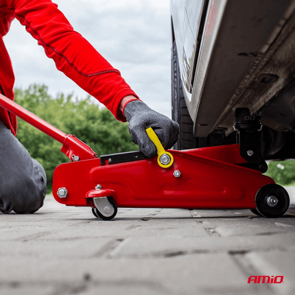 AMiO AMiO Hydraulische Garagekrik met Pompstang 2.000kg/2ton Trolley Jack Rood AMiO 9