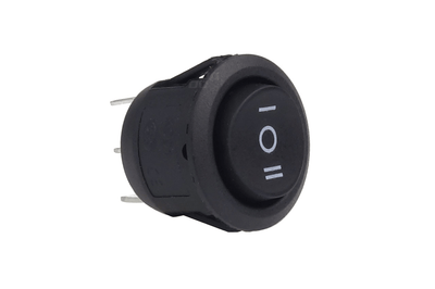 AMIO BAURD -IN -SCHALTER 12/230 V Druckknopf - Ein/Aus/Ein (3 Positionen) Schwarz