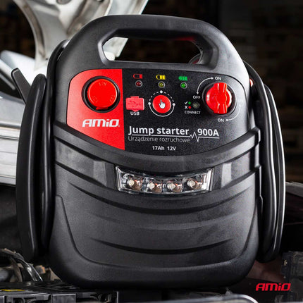 AMiO AMiO Jump Starter 12V 17Ah 900A 4in1 – Multifunctioneel Auto Accu Starter, Powerbank en Compressor JS01 Noodsituatie AMiO 9