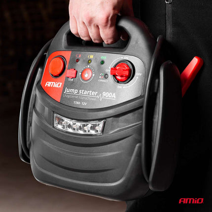 AMiO AMiO Jump Starter 12V 17Ah 900A 4in1 – Multifunctioneel Auto Accu Starter, Powerbank en Compressor JS01 Noodsituatie AMiO 11