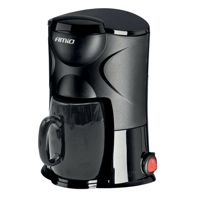 AMIO Coffee Maker Car Coffee Maker mit Becher (24 V/250 W) schwarz mit Gegenpaplug