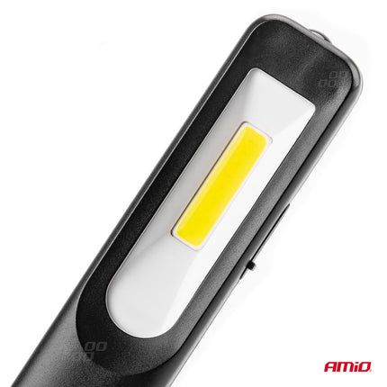 AMiO Krachtige LED COB Looplamp met Magnetische Bevestiging en USB - Oplaadfunctie Zwart - VCTparts.nl