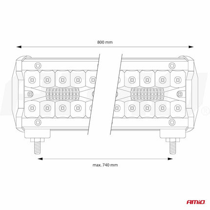 AMiO Krachtige LED Werklamp AWL31 220LED 800x74 660W COMBO 9 - 36V Verstraler Spot Robuust Offroad - VCTparts.nl
