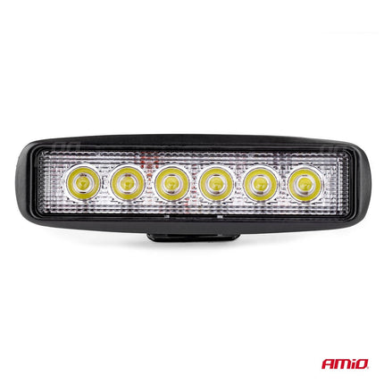 AMiO Krachtige Werklamp AWL01 6 LED FLAT 9 - 60V Verstraler Spot Robuust Offroad - VCTparts.nl