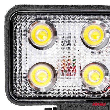 AMiO Krachtige Werklamp AWL02 6 LED FLAT 9 - 60V Verstraler Spot Robuust Offroad - VCTparts.nl