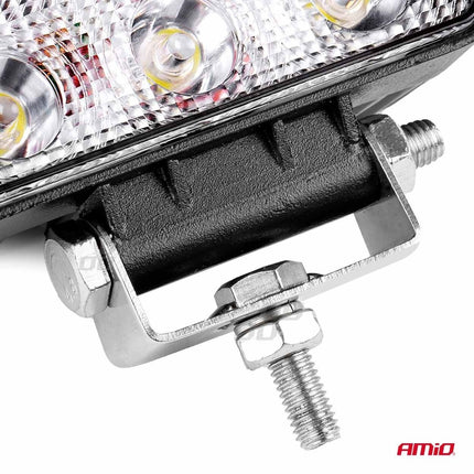 AMiO Krachtige Werklamp AWL02 6 LED FLAT 9 - 60V Verstraler Spot Robuust Offroad - VCTparts.nl