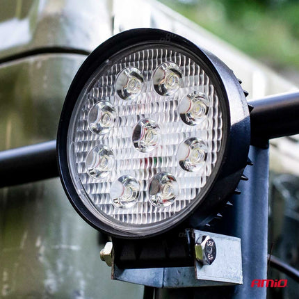 AMiO Krachtige Werklamp AWL06 9 LED FLOOD 9 - 36V Verstraler Spot Robuust Offroad - VCTparts.nl